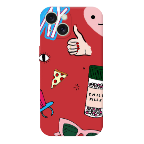 Apple iPhone 15 Plus Chill Red Colored Silicone TPU Θήκη
