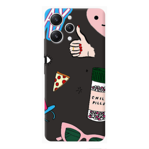 Xiaomi Redmi 12 Chill Black Colored Silicone TPU Θήκη