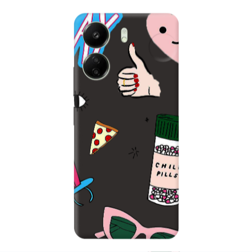 Xiaomi Redmi 13C Chill Black Colored Silicone TPU Θήκη