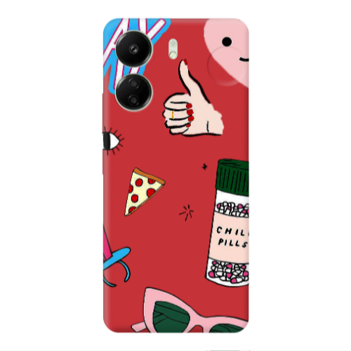 Xiaomi Redmi 13C Chill Red Colored Silicone TPU Θήκη