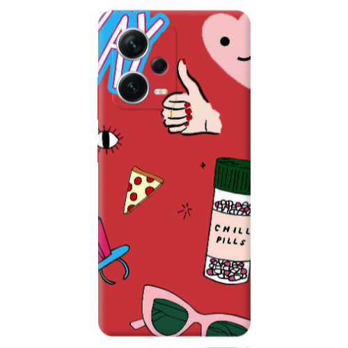 Xiaomi Poco X5 Chill Red Colored Silicone TPU Θήκη