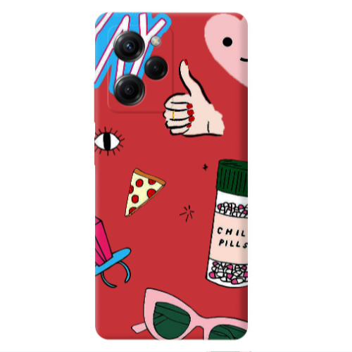 Xiaomi Poco X5 Pro Chill Red Colored Silicone TPU Θήκη