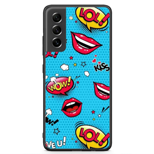 Samsung S21 FE Sticker Lol desing Black Glossy Θήκη