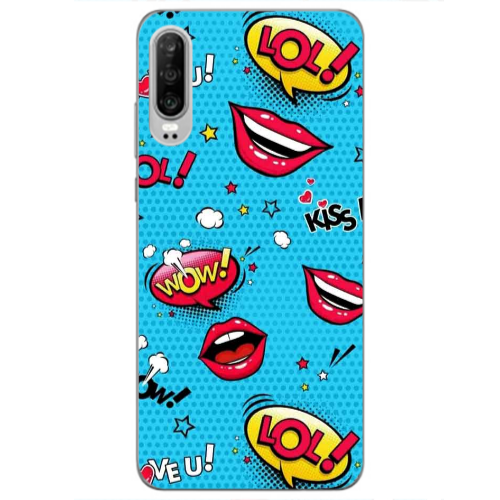 Huawei P30 Sticker Lol desing Transparent Silicone TPU Θήκη