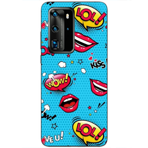 Huawei P40 Pro Sticker Lol desing Transparent Silicone TPU Θήκη
