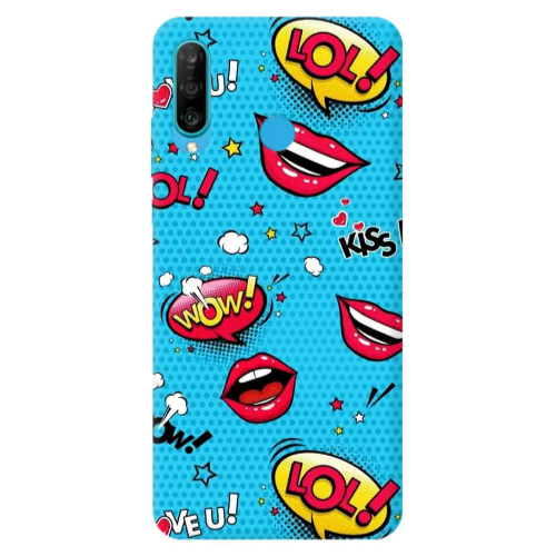 Huawei P30 Lite Sticker Lol desing Transparent Silicone TPU Θήκη