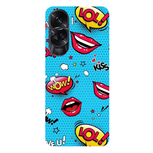 Honor 90 Lite 5G Sticker Lol desing Transparent Silicone TPU Θήκη