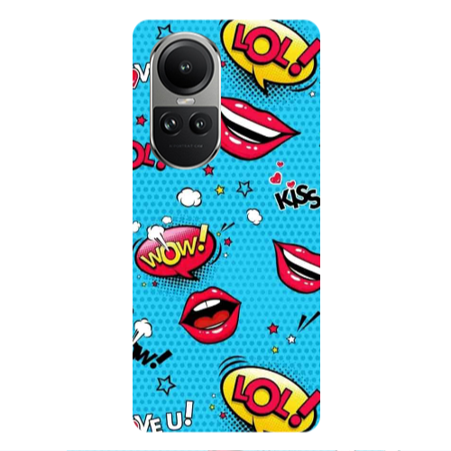 Oppo Reno10 5G Sticker Lol desing Transparent Silicone TPU Θήκη