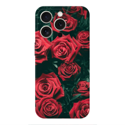 Apple Iphone 16 Pro Red Roses Transparent Silicone TPU Θήκη