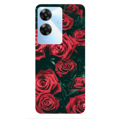 Realme Note 60 Red Roses Transparent Silicone TPU Θήκη
