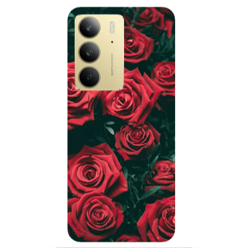 Realme C 75 Red Roses Transparent Silicone TPU Θήκη