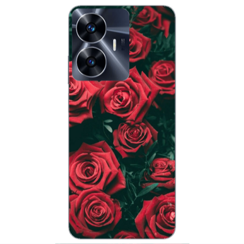Realme Note 50 Red Roses Transparent Silicone TPU Θήκη