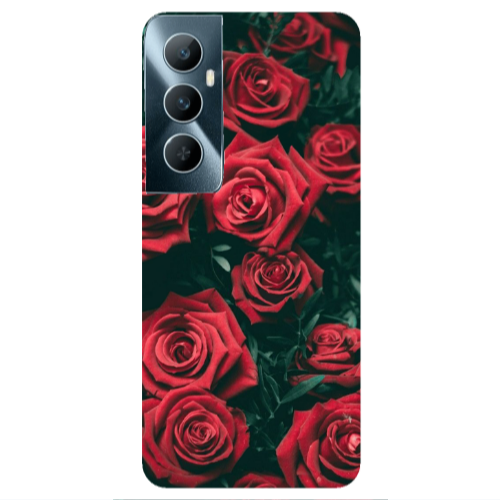 Realme C65 Red Roses Transparent Silicone TPU Θήκη