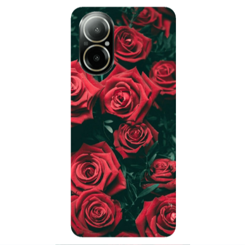 Realme C67 Red Roses Transparent Silicone TPU Θήκη