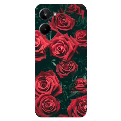 Realme 10 Red Roses Transparent Silicone TPU Θήκη