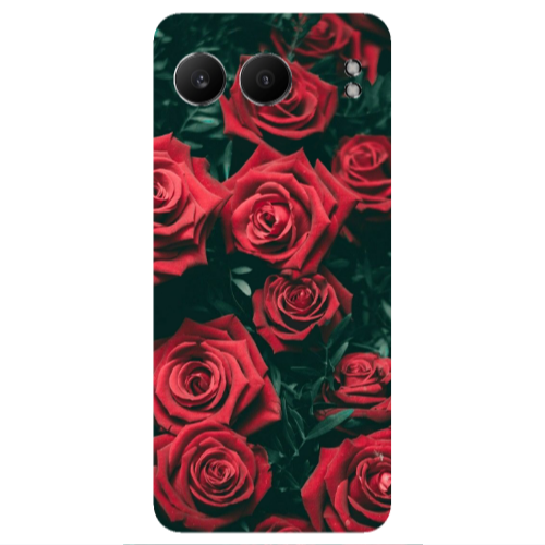 Oneplus Nord 4 Red Roses Transparent Silicone TPU Θήκη