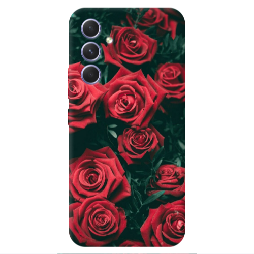 Samsung A56 Red Roses Transparent Silicone TPU Θήκη