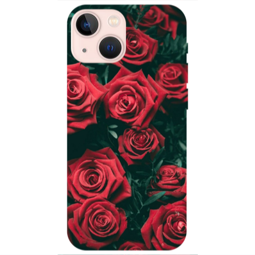 Apple iPhone 13 Red Roses Transparent Silicone TPU Θήκη
