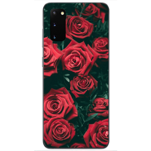 Samsung S20 Red Roses Transparent Silicone TPU Θήκη