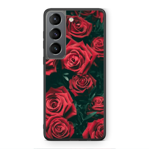 Samsung S21 Red Roses Black Glossy Θήκη