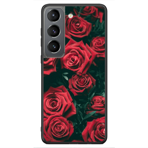 Samsung S21 Ultra Red Roses Black Glossy Θήκη