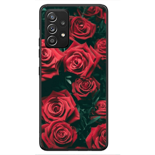 Samsung A53 Red Roses Black Glossy Θήκη