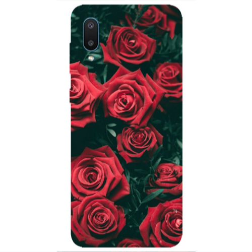 Samsung A02 Red Roses Transparent Silicone TPU Θήκη