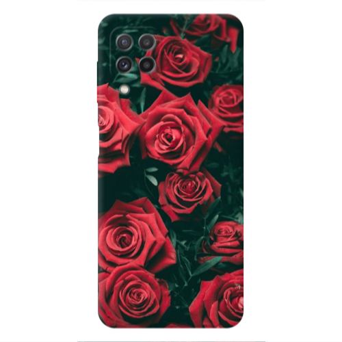 Samsung A22 4G Red Roses Transparent Silicone TPU Θήκη