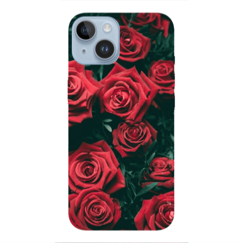Apple iPhone 14  Red Roses Transparent Silicone TPU Θήκη