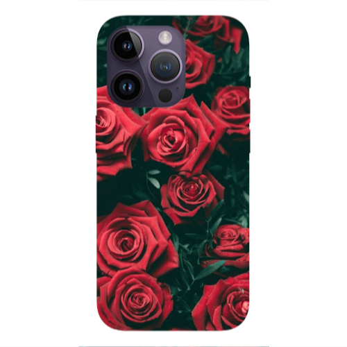 Apple iPhone 14 Pro  Red Roses Transparent Silicone TPU Θήκη
