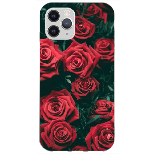 Apple iPhone 12 Pro Max Red Roses Transparent Silicone TPU Θήκη