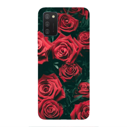 Samsung A03S Red Roses Transparent Silicone TPU Θήκη