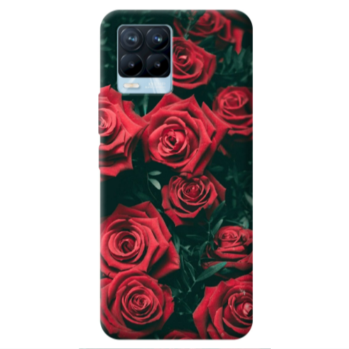 Realme 8 Pro Red Roses Transparent Silicone TPU Θήκη