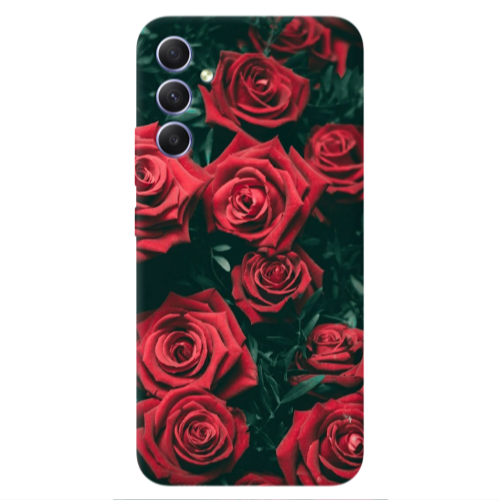 Samsung A34 Red Roses Transparent Silicone TPU Θήκη