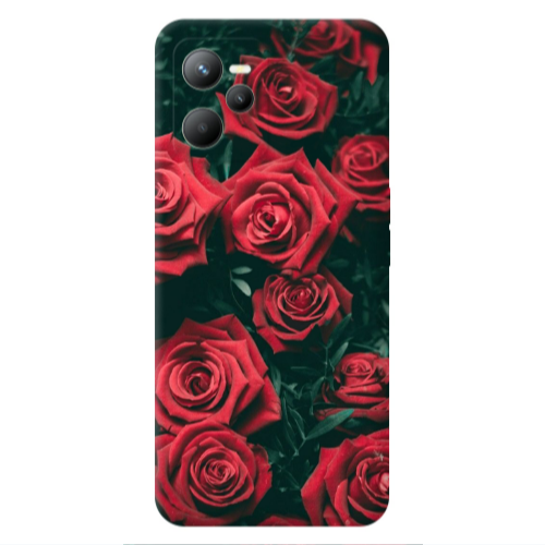 Realme C35 Red Roses Transparent Silicone TPU Θήκη