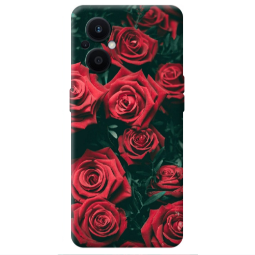 Oppo Reno 7 Lite Red Roses Transparent Silicone TPU Θήκη