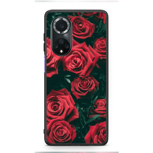 Huawei Nova 9 Red Roses Black Glossy Θήκη