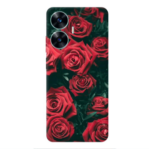 Realme C55 Red Roses Transparent Silicone TPU Θήκη