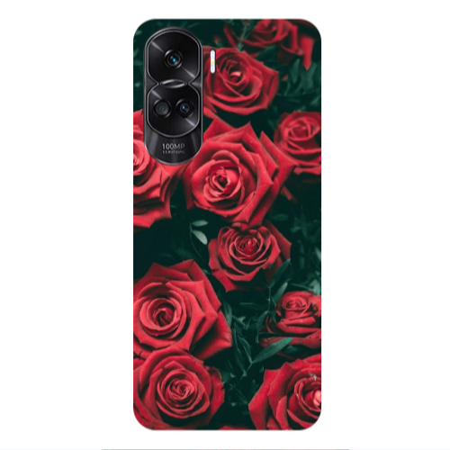 Honor 90 Lite 5G Red Roses Transparent Silicone TPU Θήκη