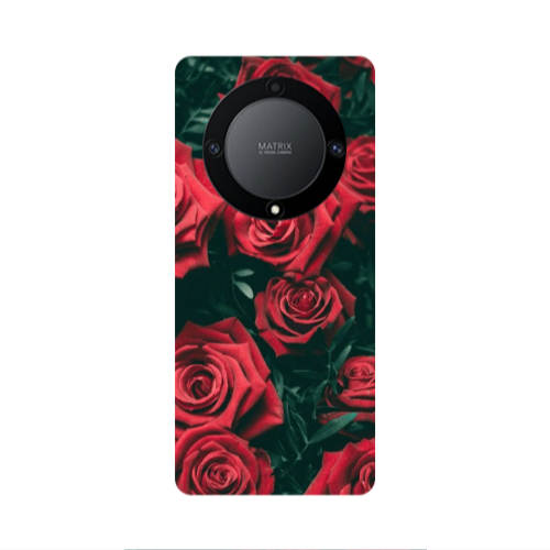 Honor Magic5 Lite 5G Red Roses Transparent Silicone TPU Θήκη