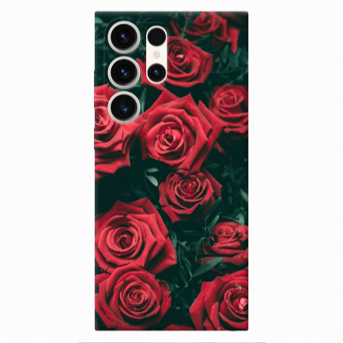 Samsung S24 Ultra Red Roses Transparent Silicone TPU Θήκη