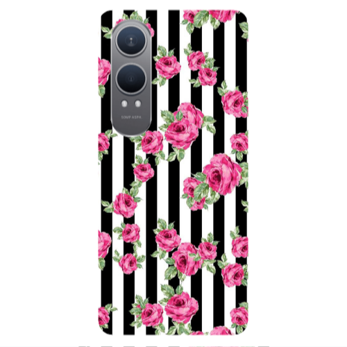 Oneplus Nord Ce 4 lite Roses and black line Transparent Silicone TPU Θήκη