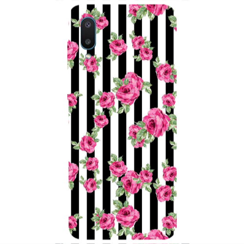 Samsung A02 Roses and black line Transparent Silicone TPU Θήκη