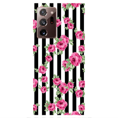 Samsung Note 20 Ultra Roses and black line Transparent Silicone TPU Θήκη