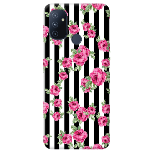 Oneplus Nord 100 Roses and black line Transparent Silicone TPU Θήκη