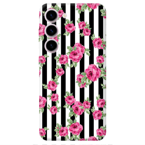 Samsung S23 Plus Roses and black line Transparent Silicone TPU Θήκη