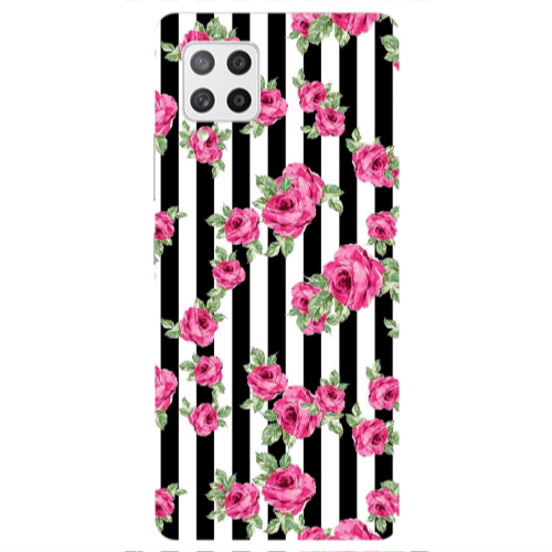 Samsung A42 5G Roses and black line Transparent Silicone TPU Θήκη
