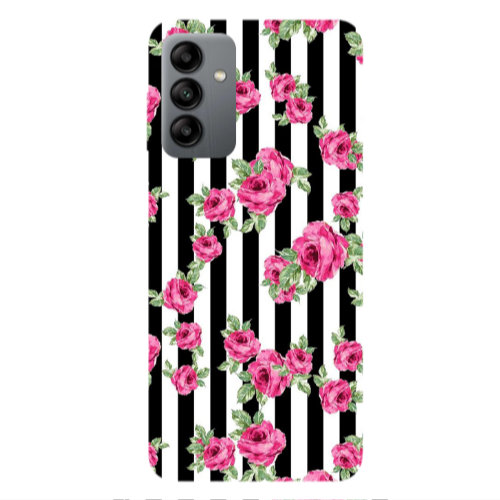 Samsung A13 5G Roses and black line Transparent Silicone TPU Θήκη