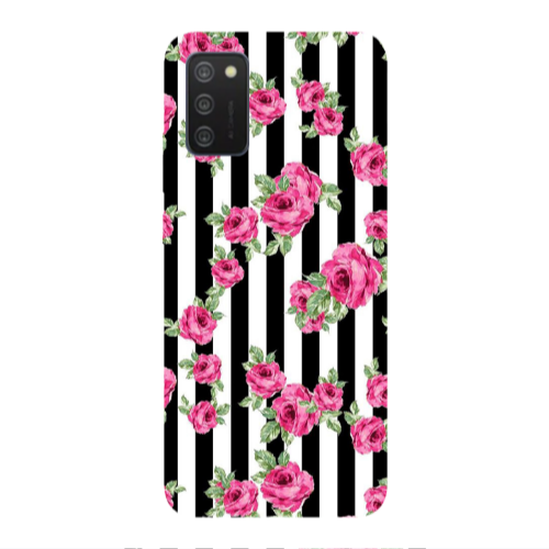 Samsung A02s Roses and black line Transparent Silicone TPU Θήκη