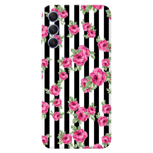 Samsung A16 Roses and black line Transparent Silicone TPU Θήκη